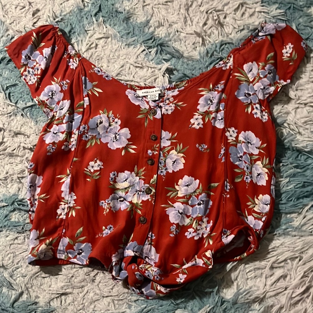 American Eagle cropped off the shoulder top